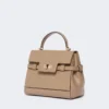 Sac à main en cuir lisse, couleur boue