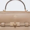Sac à main en cuir lisse, couleur boue