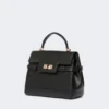 Sac à main en cuir lisse, noir Sac à main en cuir lisse, noir