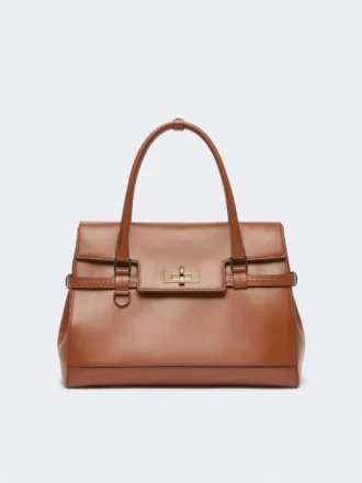 Sac à main en cuir naturel, brun ambré Sac à main en cuir naturel, brun ambré
