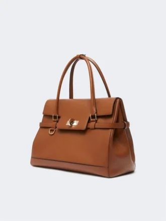 Sac à main en cuir naturel, brun ambré Sac à main en cuir naturel, brun ambré