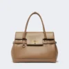 Sac à main en cuir naturel, couleur boue Sac à main en cuir naturel, couleur boue