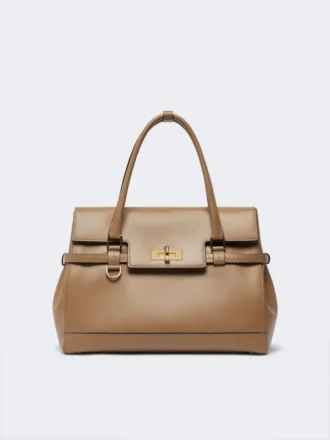 Sac à main en cuir naturel, couleur boue Sac à main en cuir naturel, couleur boue