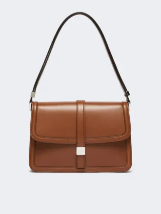 Sac à main en cuir naturel, couleur tabac