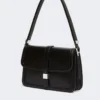 Sac à main en cuir naturel, noir
