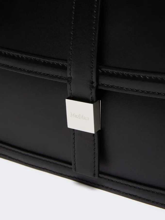 Sac à main en cuir naturel, noir