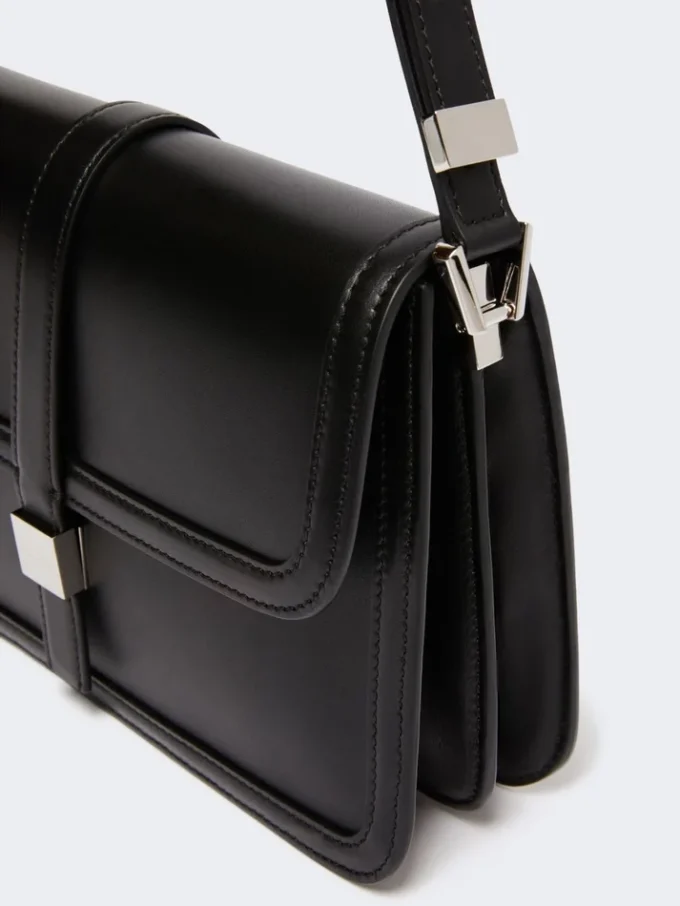 Sac à main en cuir naturel, noir