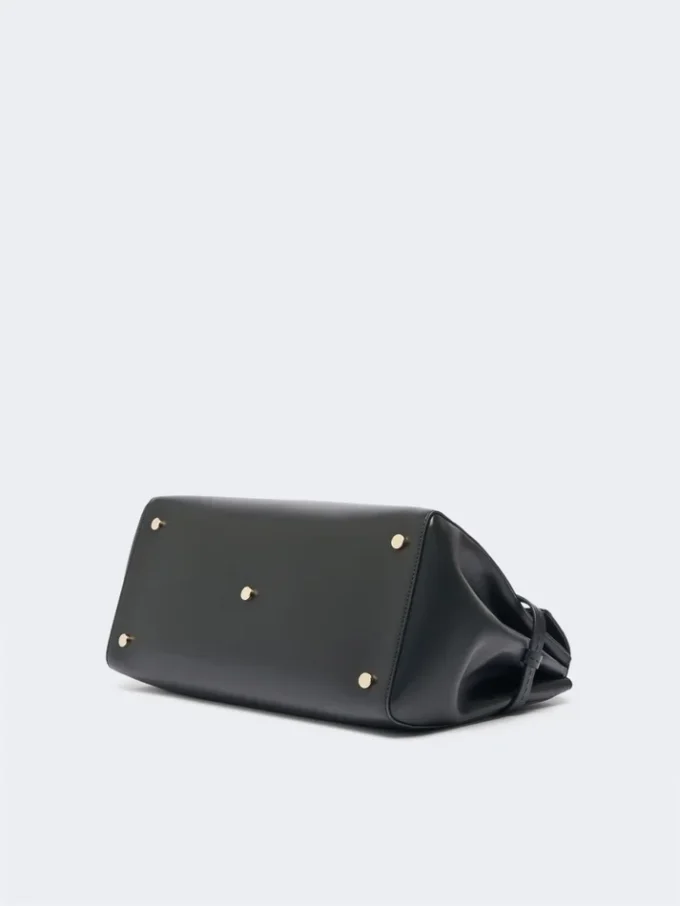 Sac à main en cuir naturel, noir Sac à main en cuir naturel, noir