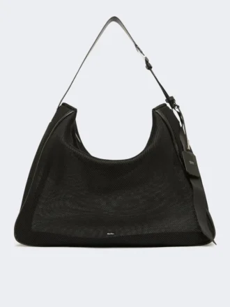 Sac à main extra-large en maille technique, noir
