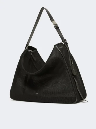 Sac à main extra-large en maille technique, noir