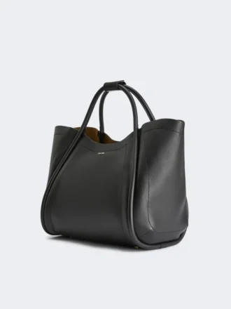 Sac marin en cuir de taille moyenne, noir
