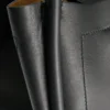 Sac marin en cuir de taille moyenne, noir