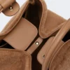 Sac marin moyen en tissu teddy, couleur camel Sac marin moyen en tissu teddy, couleur camel