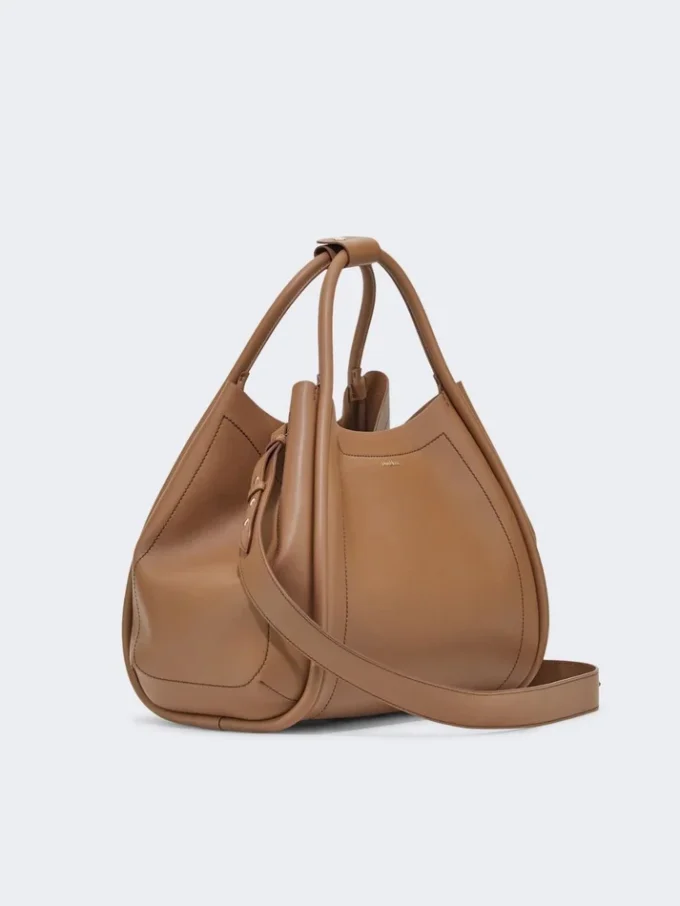 Sac Marine en cuir de taille moyenne, marron bronze