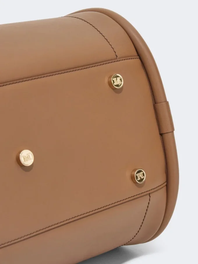 Sac Marine en cuir de taille moyenne, marron bronze