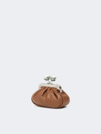 Sac Nano Pasticcino en cuir de mouton nappa, couleur tabac