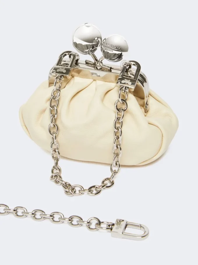 Sac Nano Pasticcino en cuir de mouton nappa, ivoire