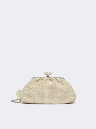 Sac Pasticcino moyen effet raphia, couleur tourterelle