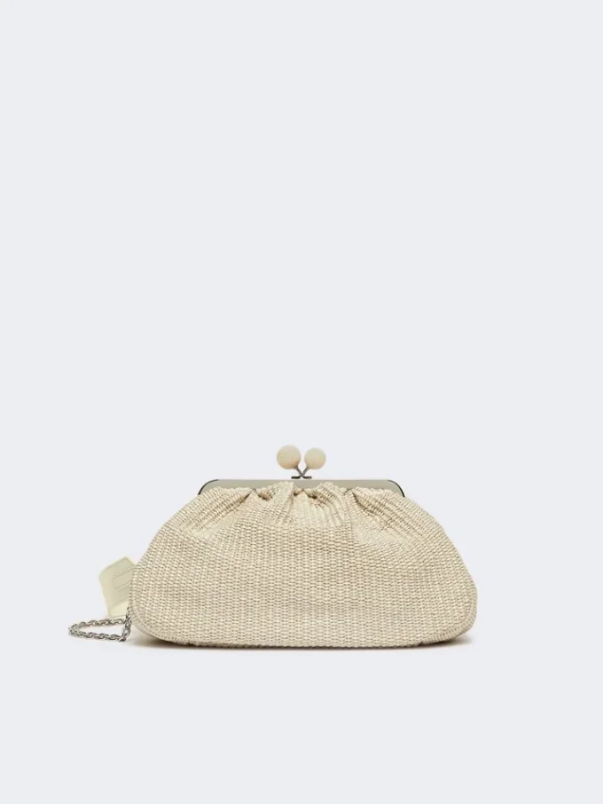 Sac Pasticcino moyen effet raphia, couleur tourterelle Sac Pasticcino moyen effet raphia, couleur tourterelle