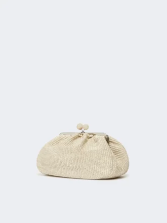 Sac Pasticcino moyen effet raphia, couleur tourterelle