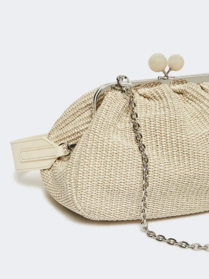 Sac Pasticcino moyen effet raphia, couleur tourterelle Sac Pasticcino moyen effet raphia, couleur tourterelle