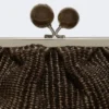 Sac Pasticcino moyen effet raphia, marron foncé Sac Pasticcino moyen effet raphia, marron foncé