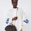 Sac Pasticcino moyen effet raphia, marron foncé Sac Pasticcino moyen effet raphia, marron foncé