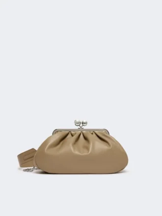 Sac Pasticcino moyen en cuir de mouton, couleur tourterelle