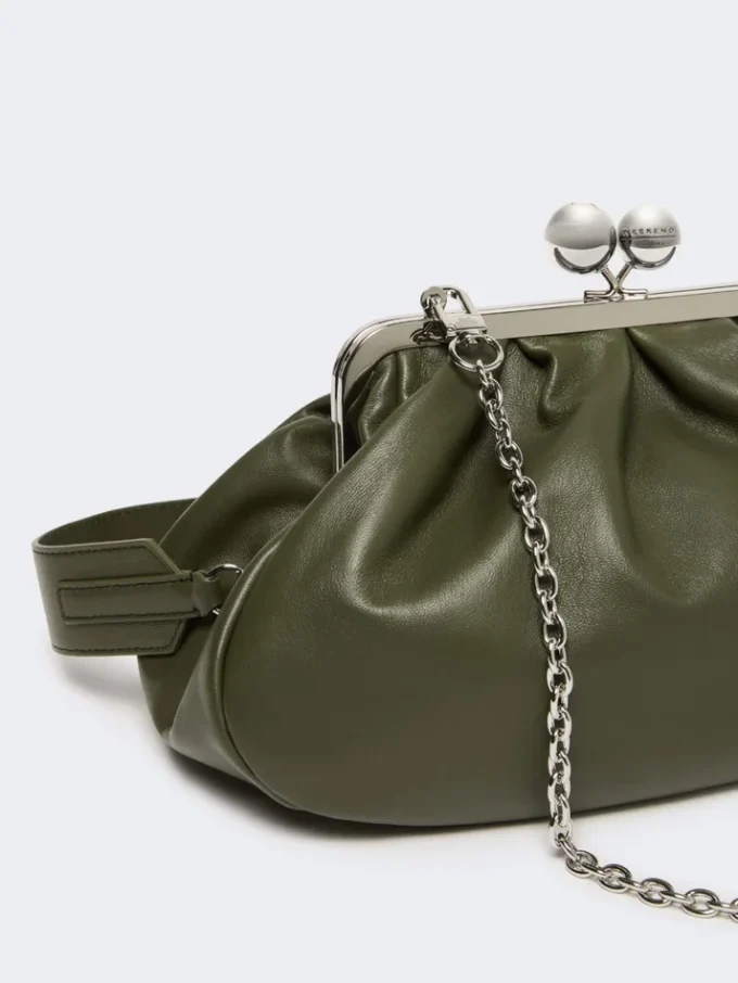 Sac Pasticcino moyen en cuir de mouton, vert foncé Sac Pasticcino moyen en cuir de mouton, vert foncé