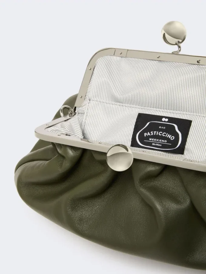 Sac Pasticcino moyen en cuir de mouton, vert foncé Sac Pasticcino moyen en cuir de mouton, vert foncé