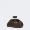 Sac Pasticcino moyen en cuir imprimé crocodile, marron foncé