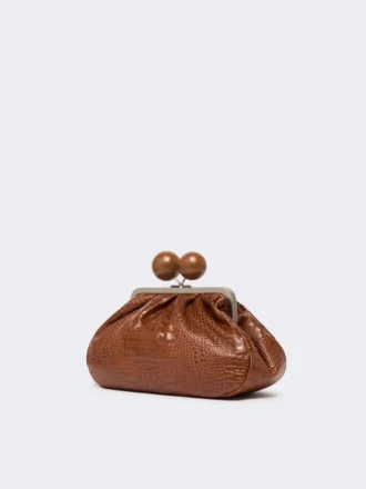 Sac Pasticcino moyen en cuir imprimé crocodile, rouge-brun Sac Pasticcino moyen en cuir imprimé crocodile, rouge-brun