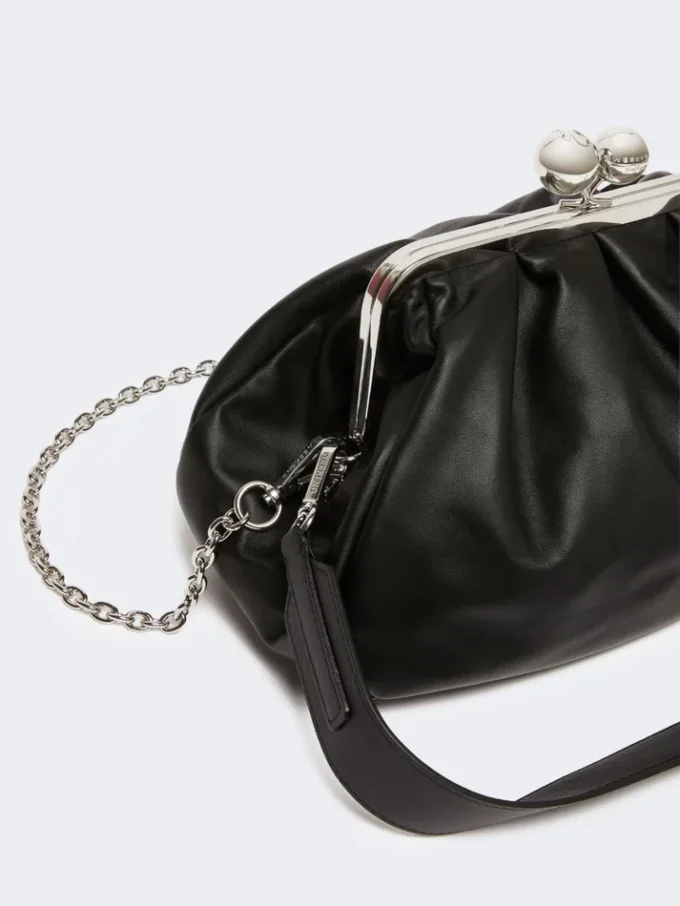 Sac Pasticcino moyen en peau de mouton, noir Sac Pasticcino moyen en peau de mouton, noir