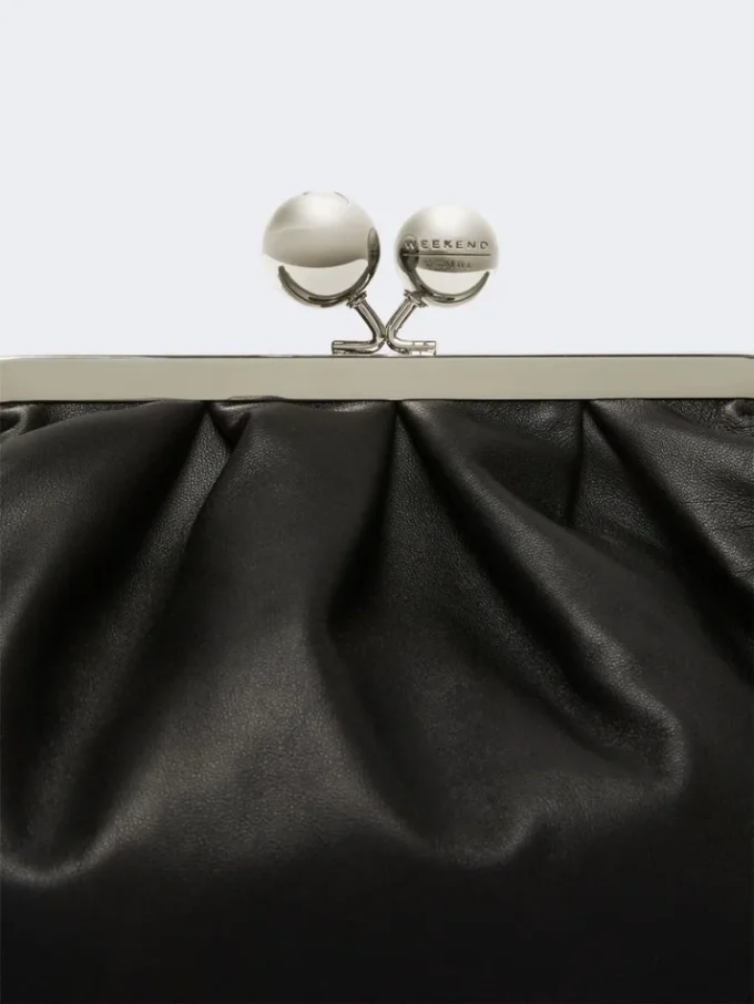 Sac Pasticcino moyen en peau de mouton, noir Sac Pasticcino moyen en peau de mouton, noir