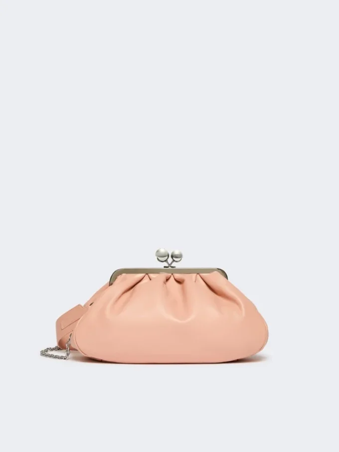Sac Pasticcino moyen en peau de mouton, rose antique