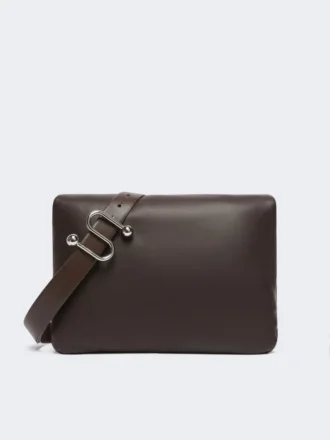 Sac Soffy rembourré en cuir nappa, couleur cacao