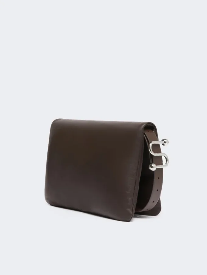 Sac Soffy rembourré en cuir nappa, couleur cacao