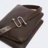 Sac Soffy rembourré en cuir nappa, couleur cacao