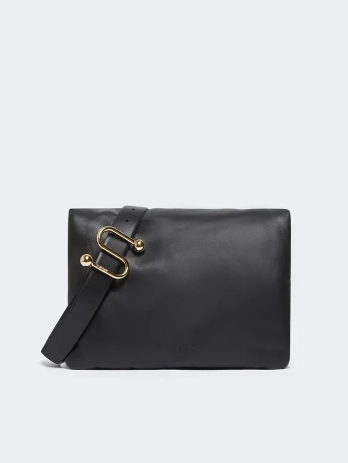 Sac Soffy rembourré en cuir nappa, noir Sac Soffy rembourré en cuir nappa, noir