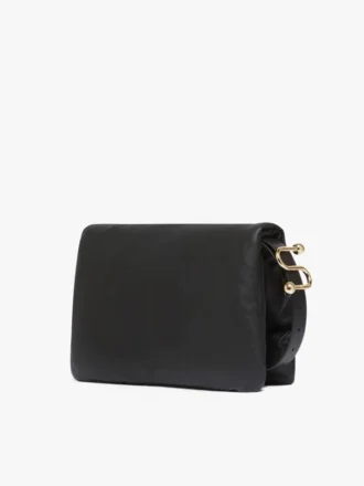 Sac Soffy rembourré en cuir nappa, noir