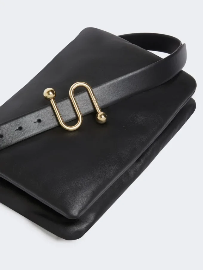 Sac Soffy rembourré en cuir nappa, noir Sac Soffy rembourré en cuir nappa, noir