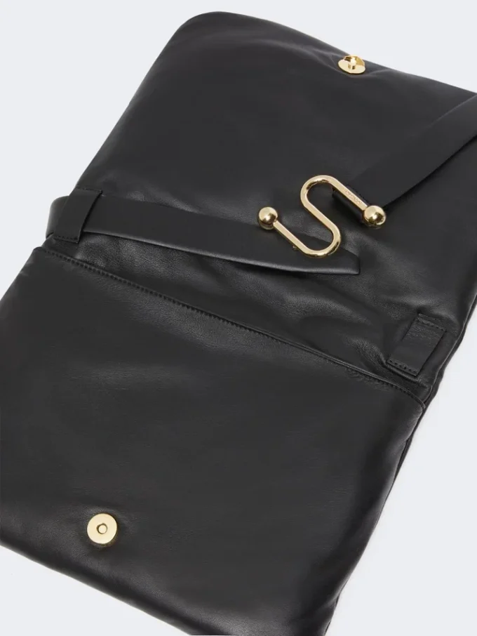 Sac Soffy rembourré en cuir nappa, noir Sac Soffy rembourré en cuir nappa, noir