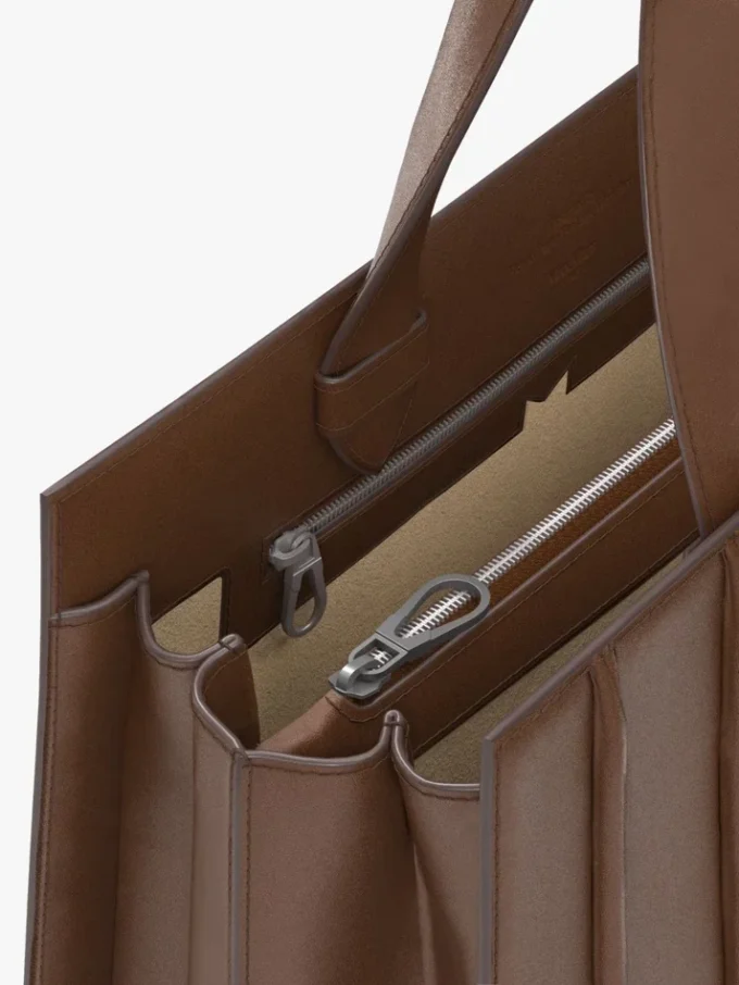 Sac Whitney 7 de Max Mara – grand format, brun ambré