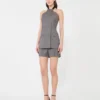Short en gabardine de laine, gris moyen Short en gabardine de laine, gris moyen
