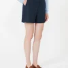 Short en lin tissé natté, bleu nuit Short en lin tissé natté, bleu nuit