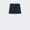 Short en lin tissé natté, bleu nuit Short en lin tissé natté, bleu nuit