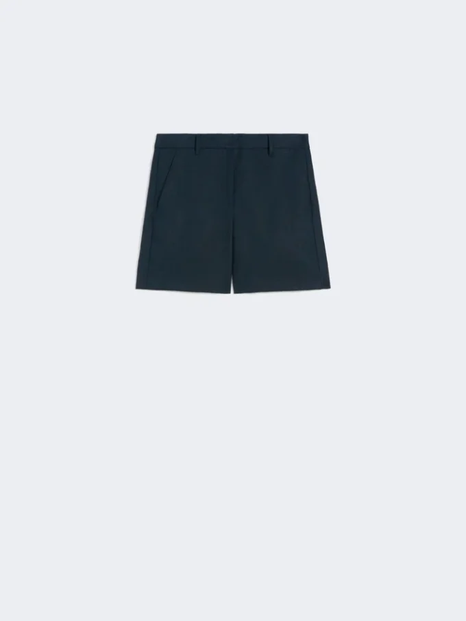 Short en lin tissé natté, bleu nuit Short en lin tissé natté, bleu nuit