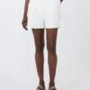 Short en satin de coton stretch, soie