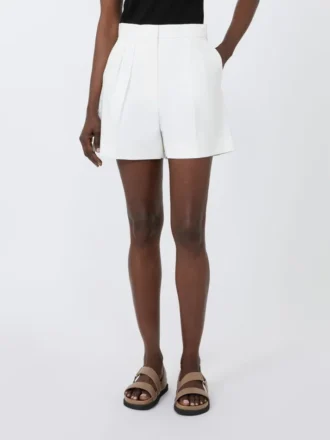 Short en satin de coton stretch, soie