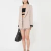 Short en toile de lin, couleur camel Short en toile de lin, couleur camel
